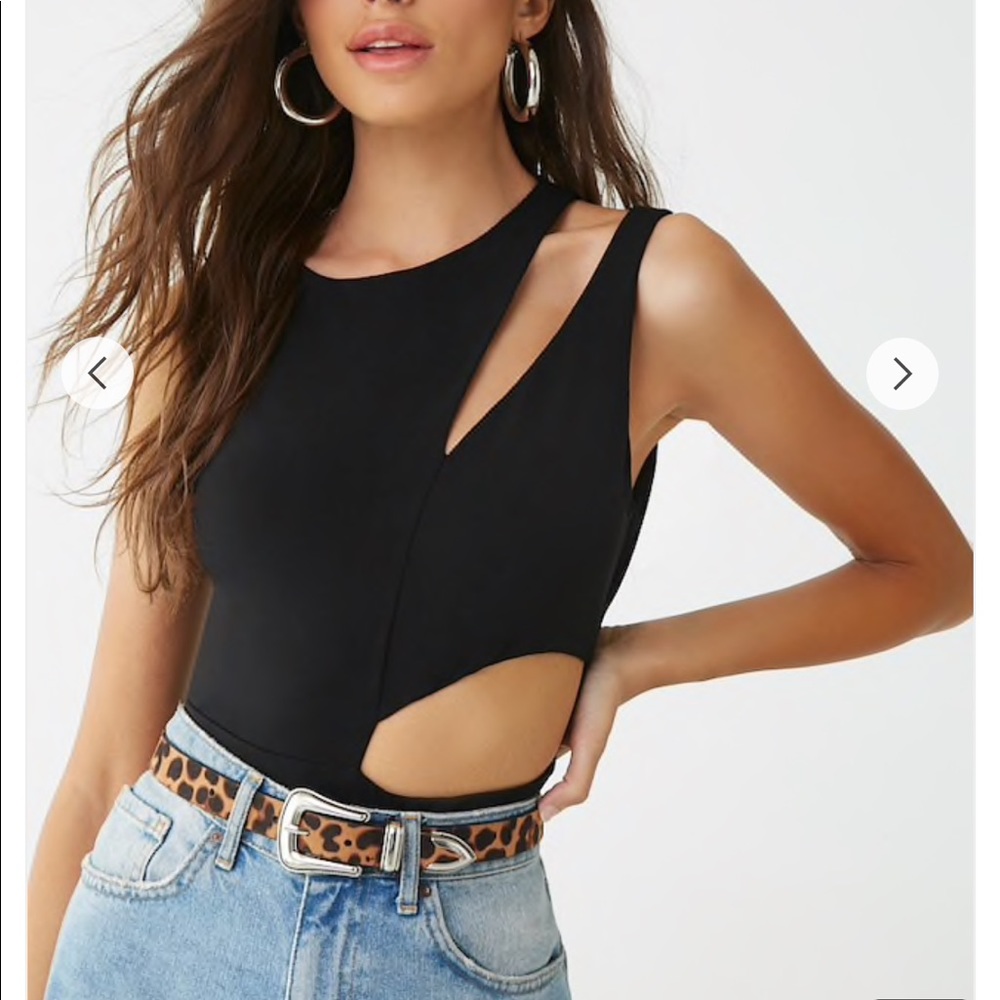 Black cut out body suit